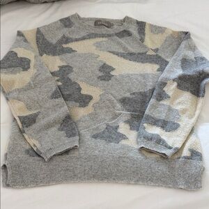 Brodie Gray and Cream Camouflage Crewneck Sweater